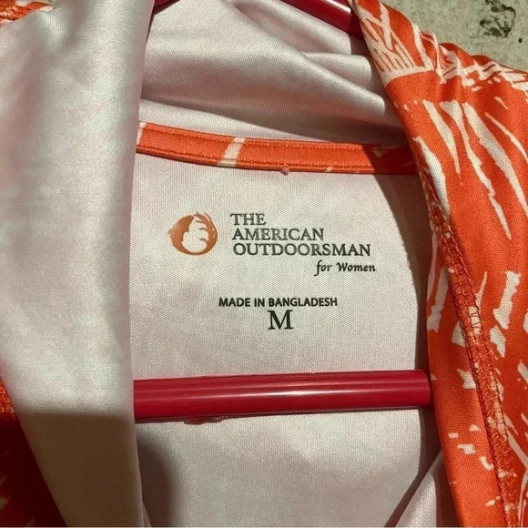 The American Outdoorsman For Women Rash Guard Orange Medium UPF 40 - Picture 4 of 9